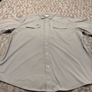 Men's  Pancho Gray Button-Up Shirt beautiful grey color with pearl snap buttons
